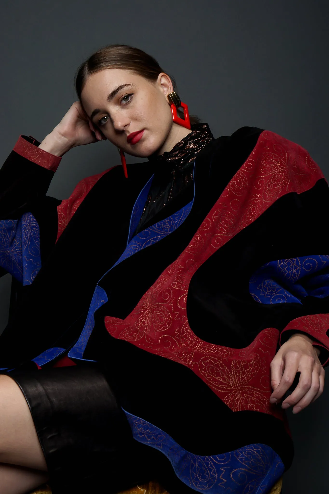 Suede Swirl Cocoon Coat