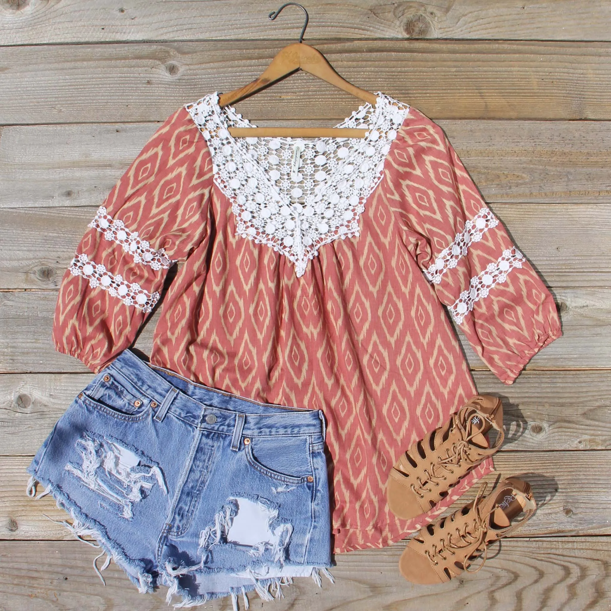 Sugared Breeze Blouse in Desert Ikat