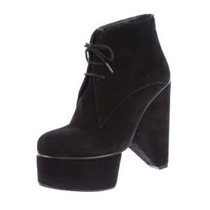 SURFACE TO AIR Women's Black Suede Bat Louna Derby V1 Lace Booties $500 NEW