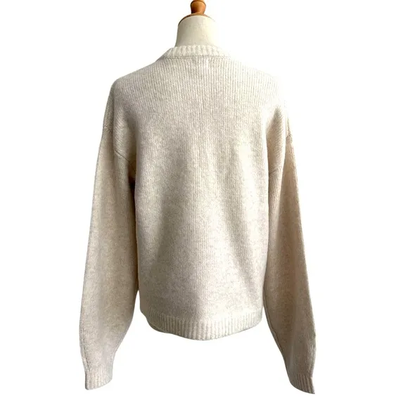 Target Holiday Crewneck Pullover Sweater New Day Oatmeal Red Bow Size Small NWT
