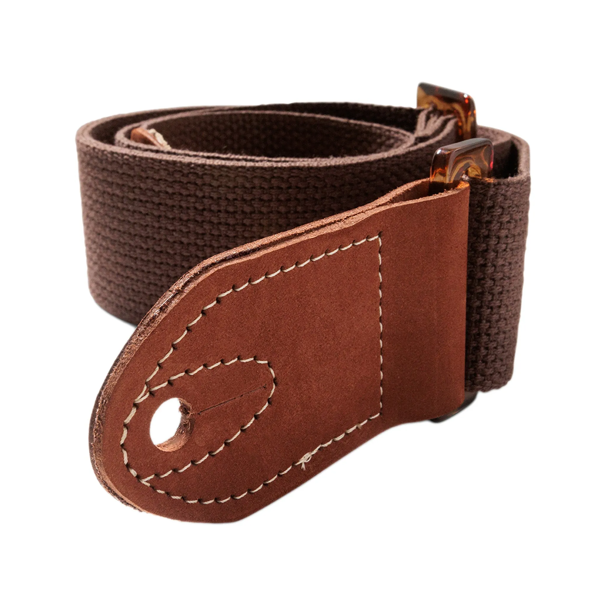 Taylor 2Inch GS Mini Guitar Strap w/Amber Buckle, Chocolate Brown