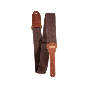 Taylor 2Inch GS Mini Guitar Strap w/Amber Buckle, Chocolate Brown