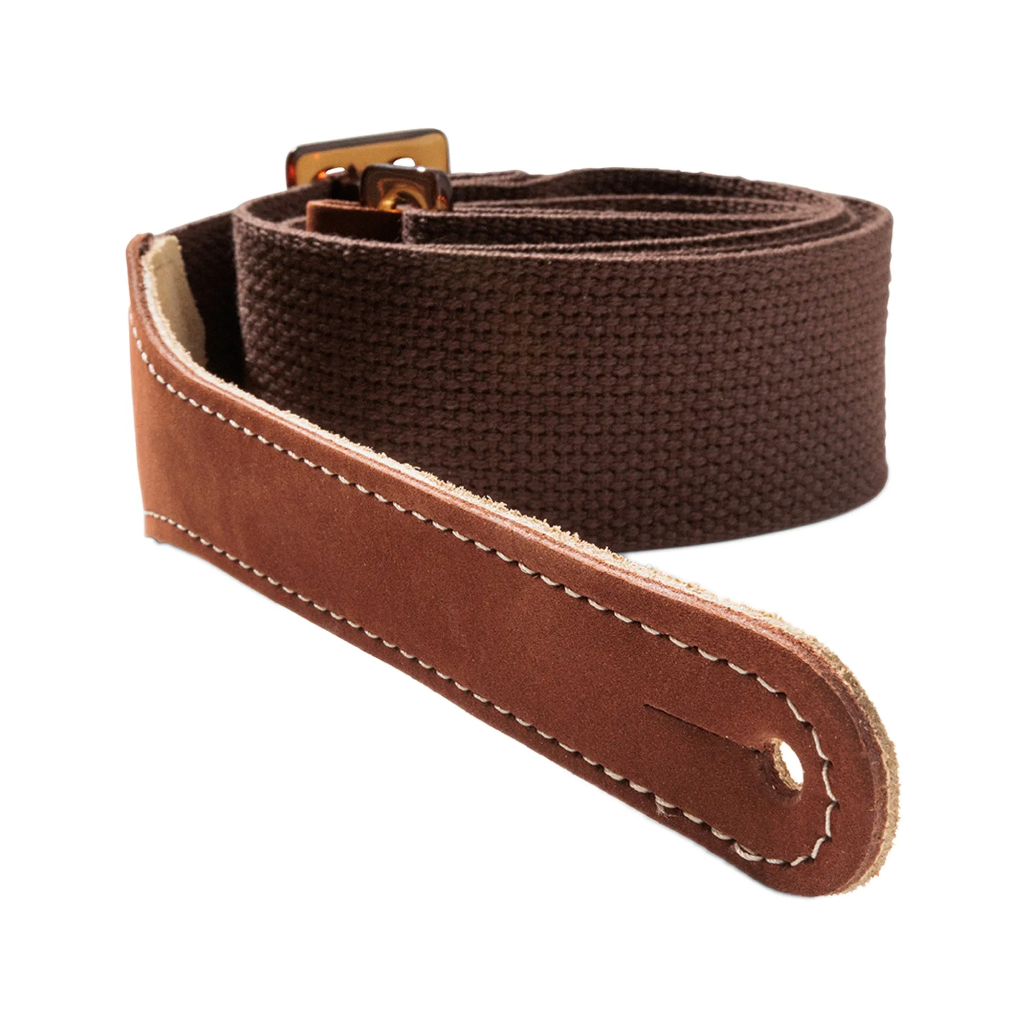 Taylor 2Inch GS Mini Guitar Strap w/Amber Buckle, Chocolate Brown