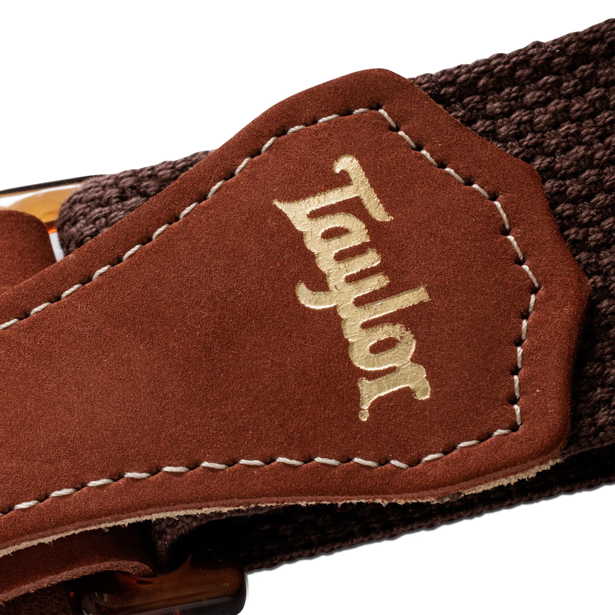 Taylor 2Inch GS Mini Guitar Strap w/Amber Buckle, Chocolate Brown