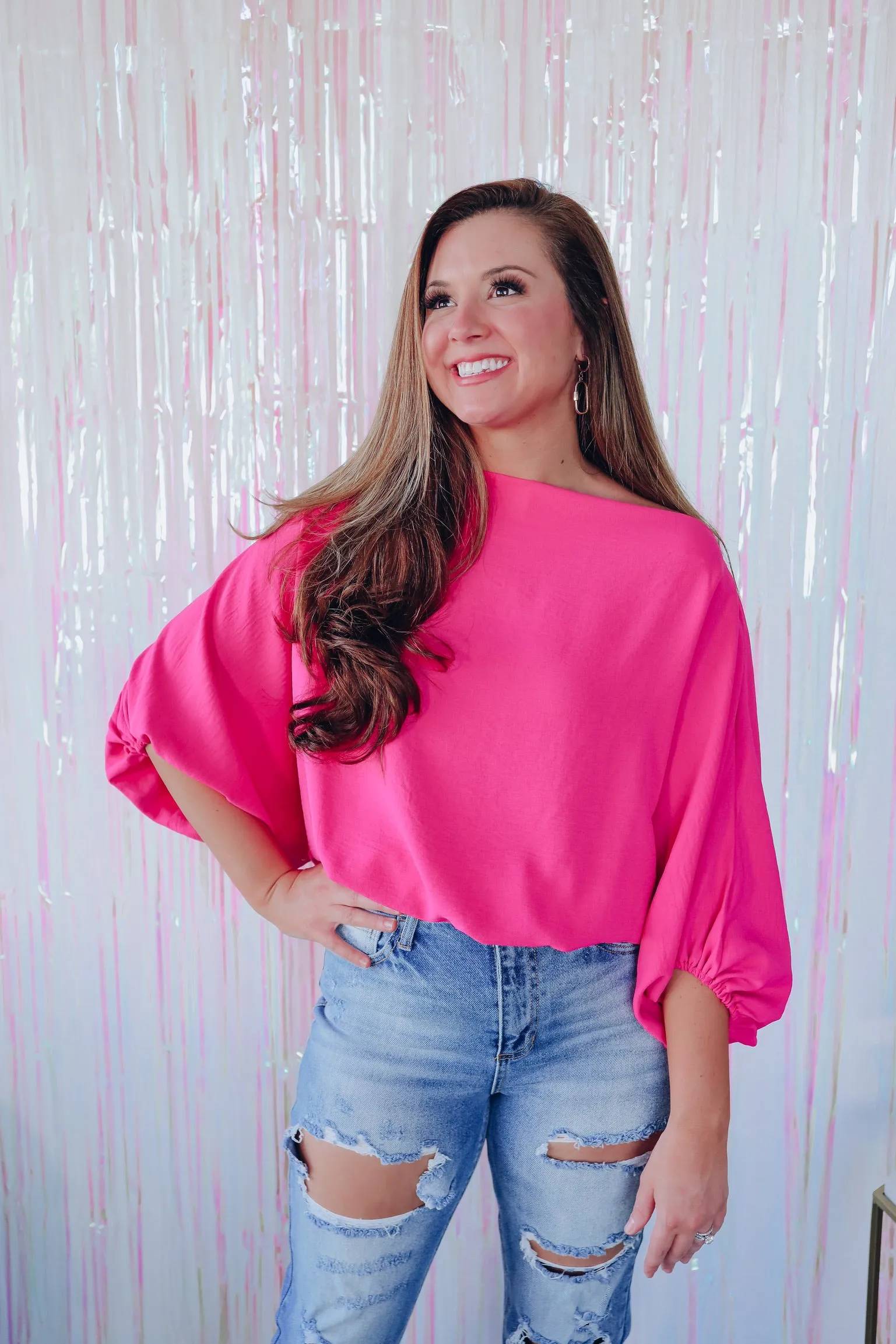 Taylor Off The Shoulder Top - Pink