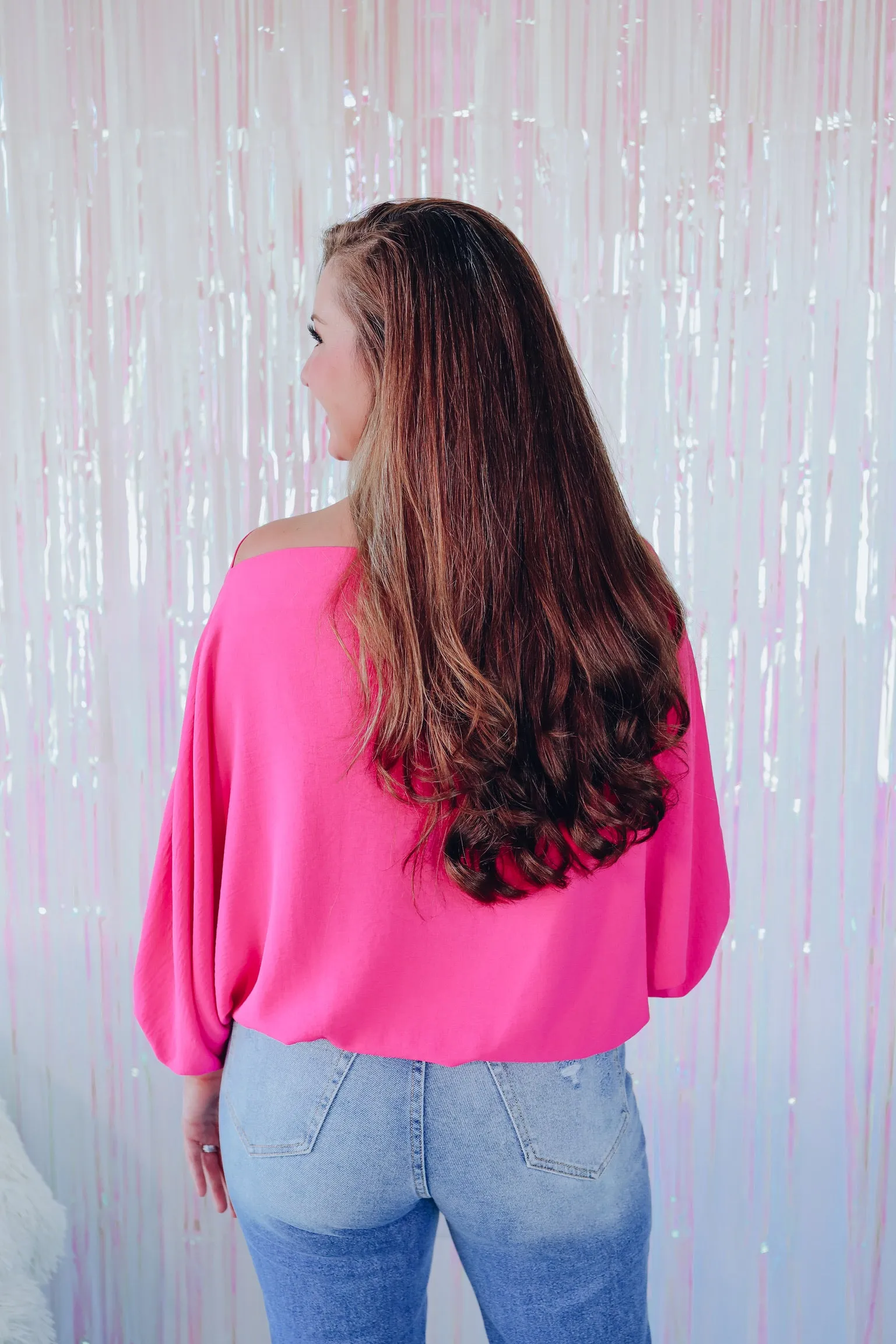 Taylor Off The Shoulder Top - Pink