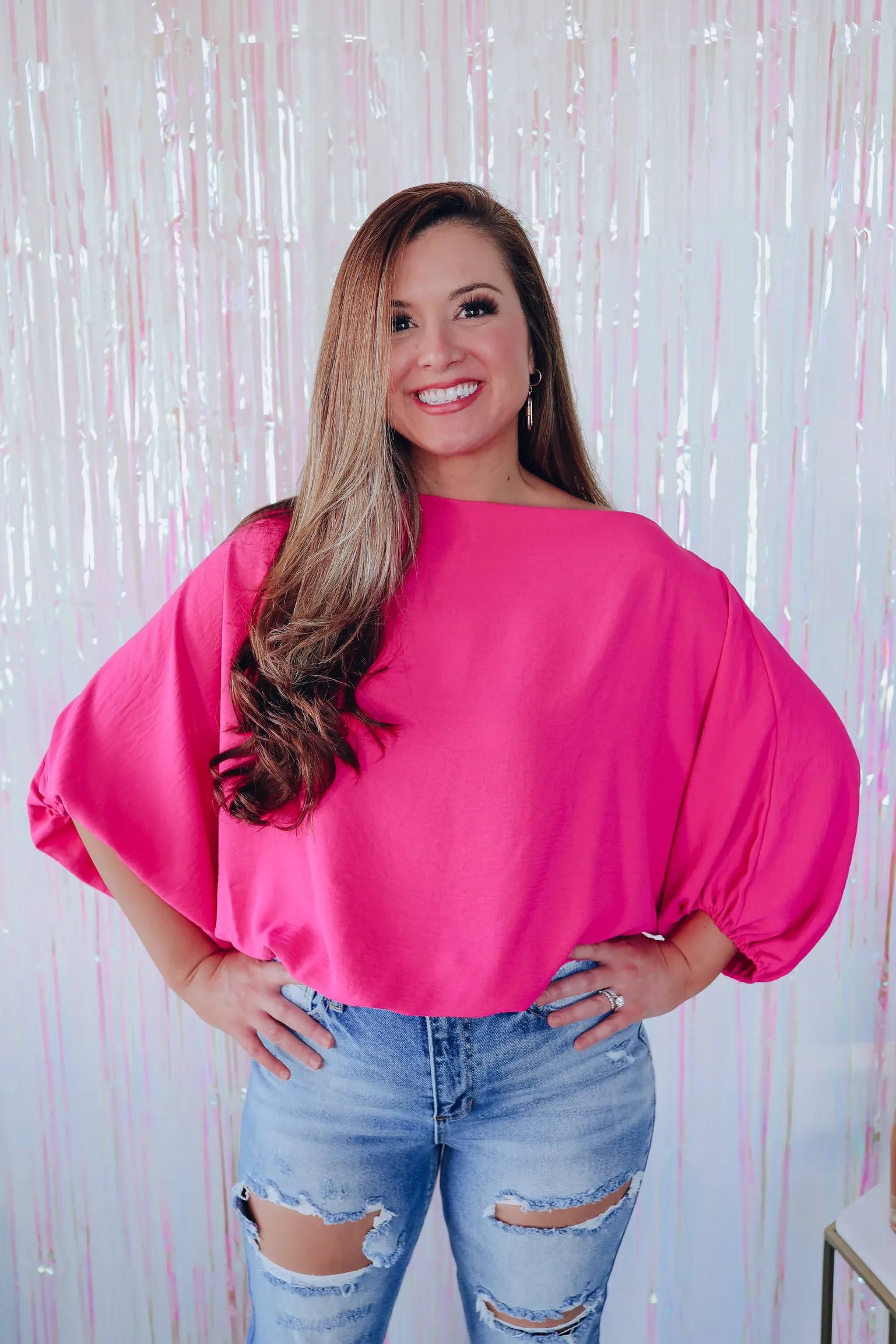 Taylor Off The Shoulder Top - Pink