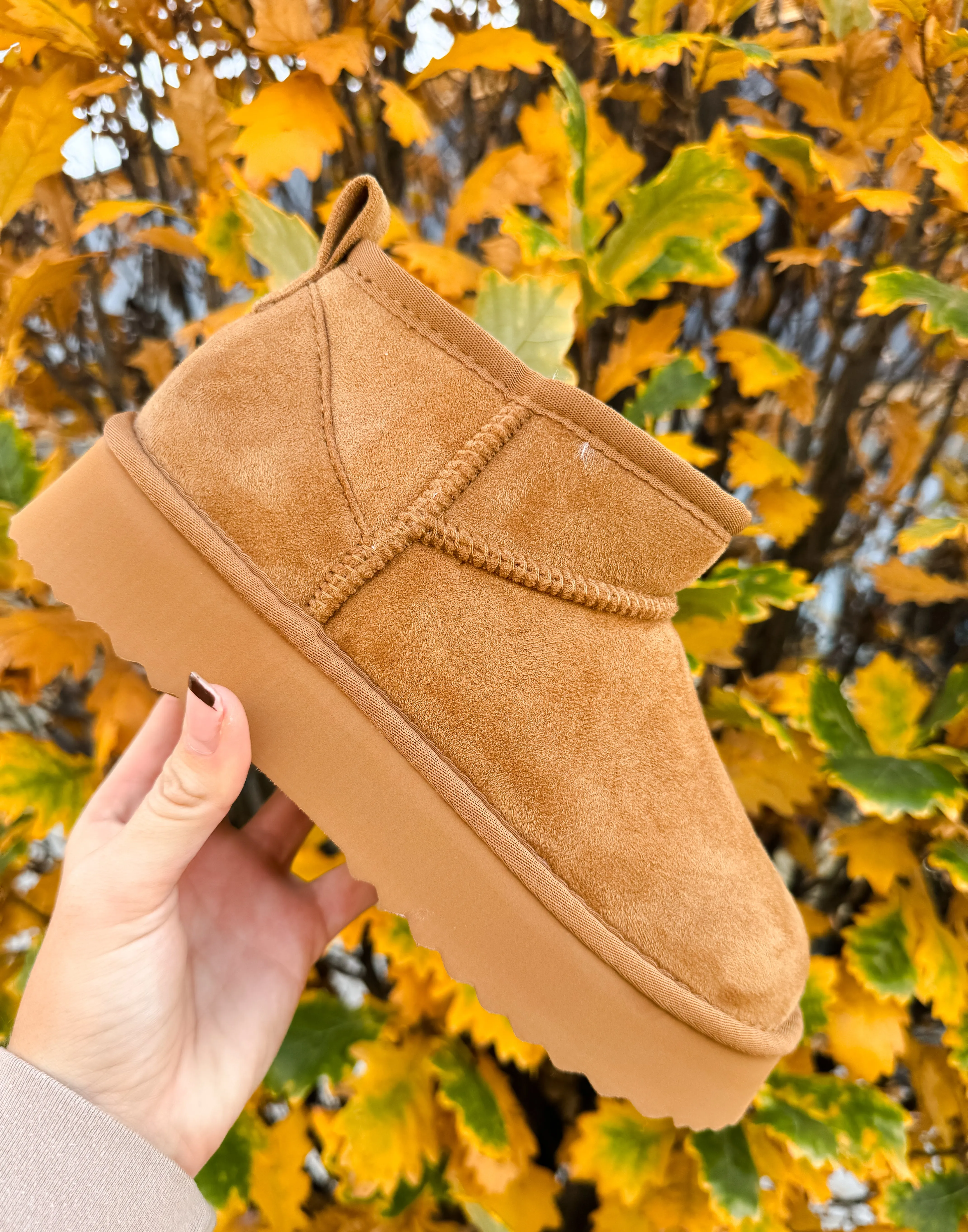 TEDDY MINI PLATFROM BOOTIES-CHESTNUT