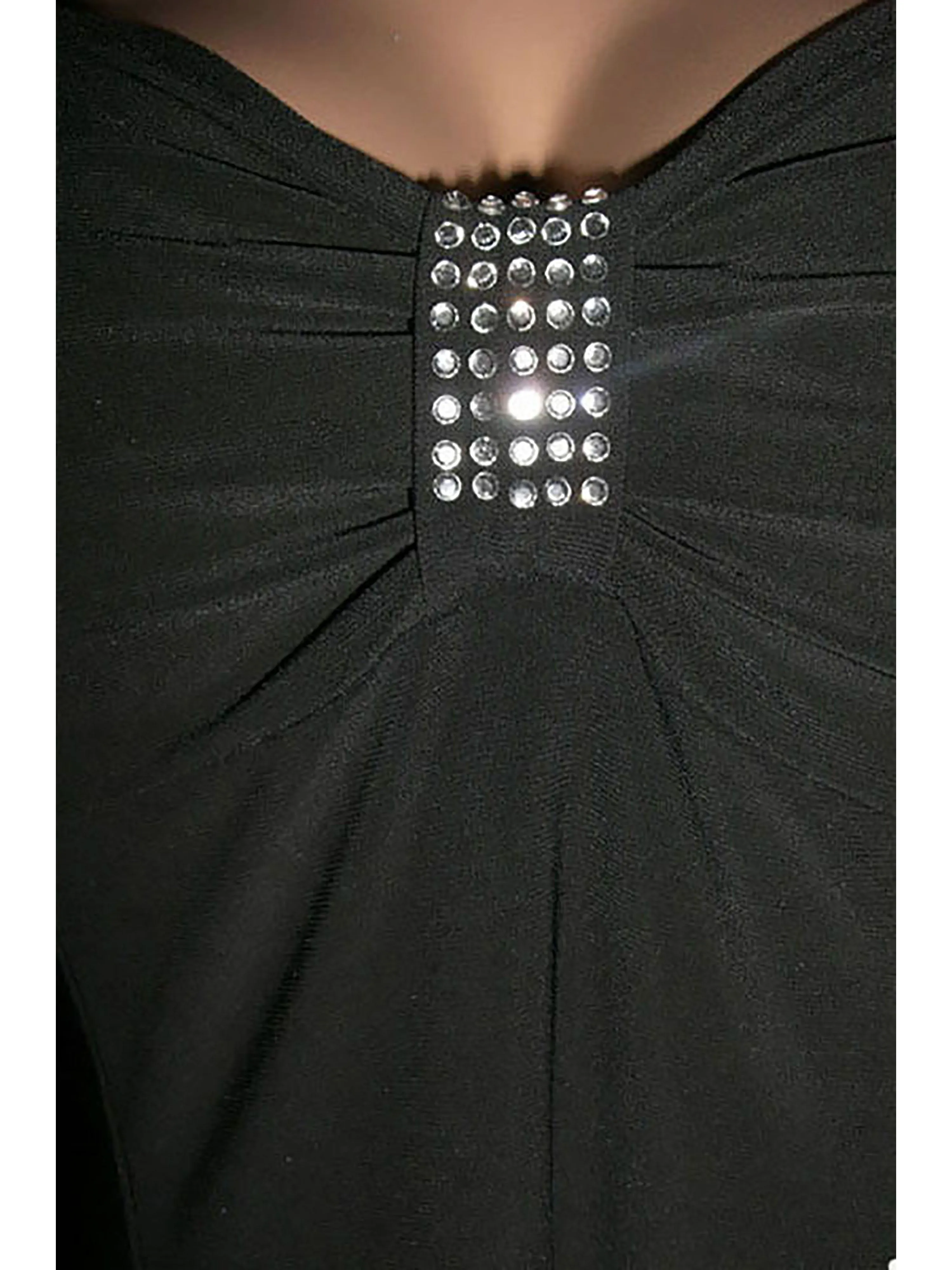 The Gothic Black Rhinestones Top