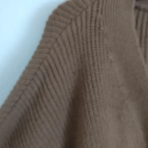 Topshop tan caramel short cardigan Sweater button up size 8-10
