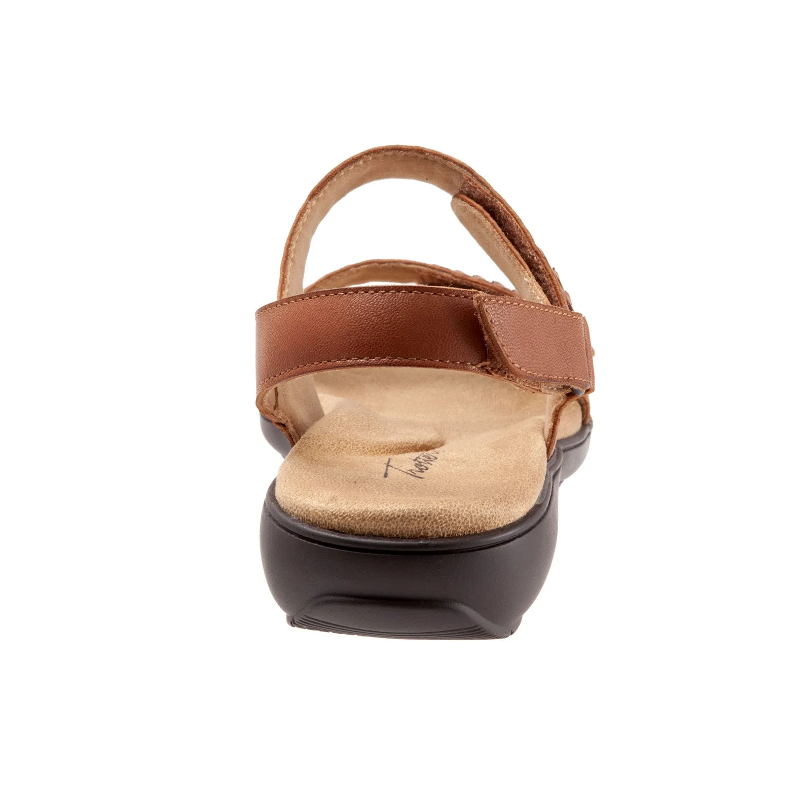 Trotters Romi Woven T2232-215 Womens Brown Leather Strap Sandals Shoes