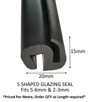 TSEC 884.6 EPDM S-Shaped Rubber Section Glazing Seal - Durable and Weather-Resistant