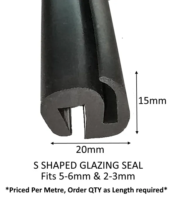 TSEC 884.6 EPDM S-Shaped Rubber Section Glazing Seal - Durable and Weather-Resistant