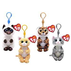 Ty Beanie Bellies Mitzi Grey Cat Clip