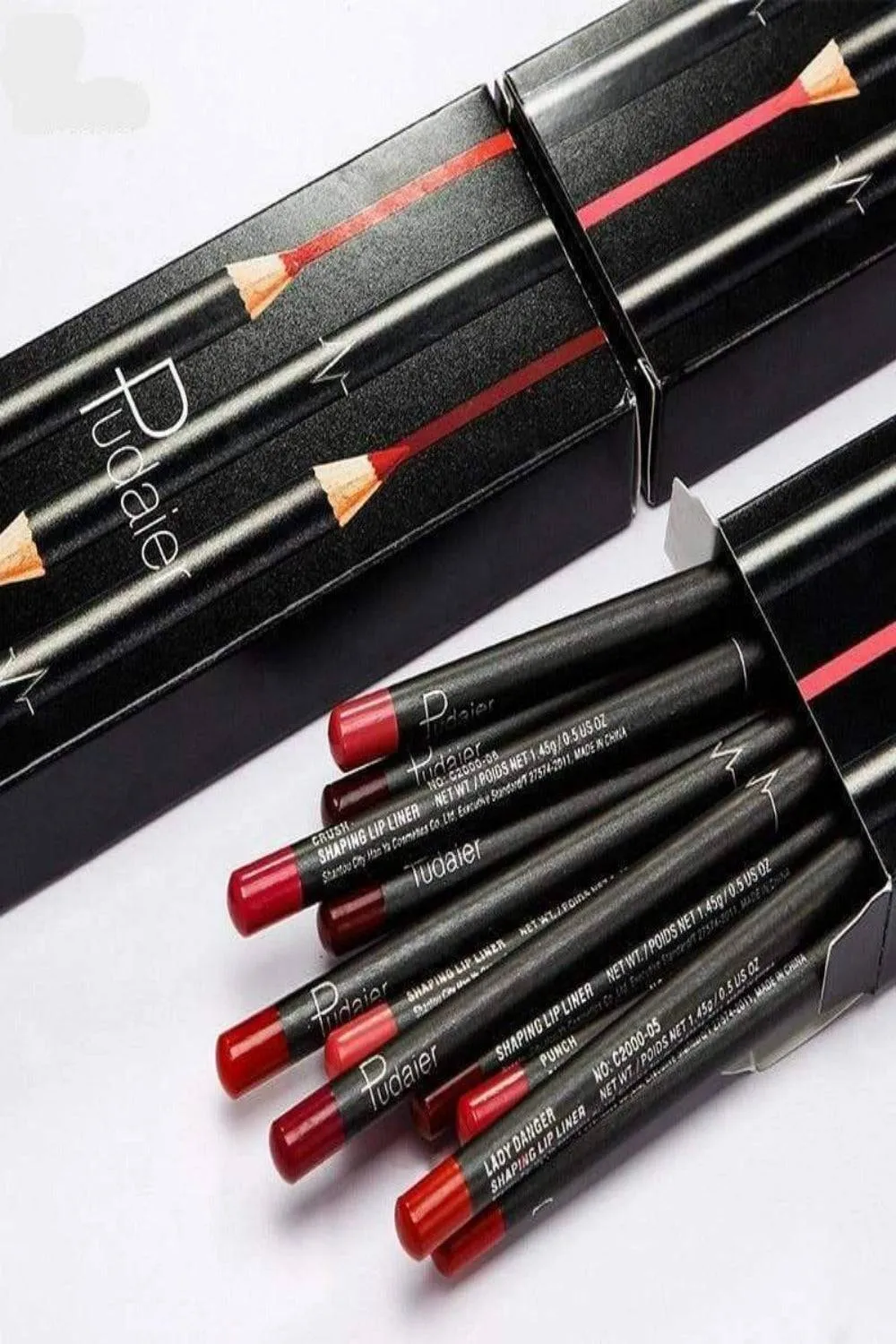 Ultra Durable Waterproof Matte Lipstick Lip Liner Pencil Kit - 12 Pack