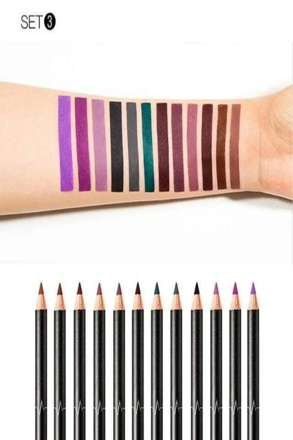 Ultra Durable Waterproof Matte Lipstick Lip Liner Pencil Kit - 12 Pack