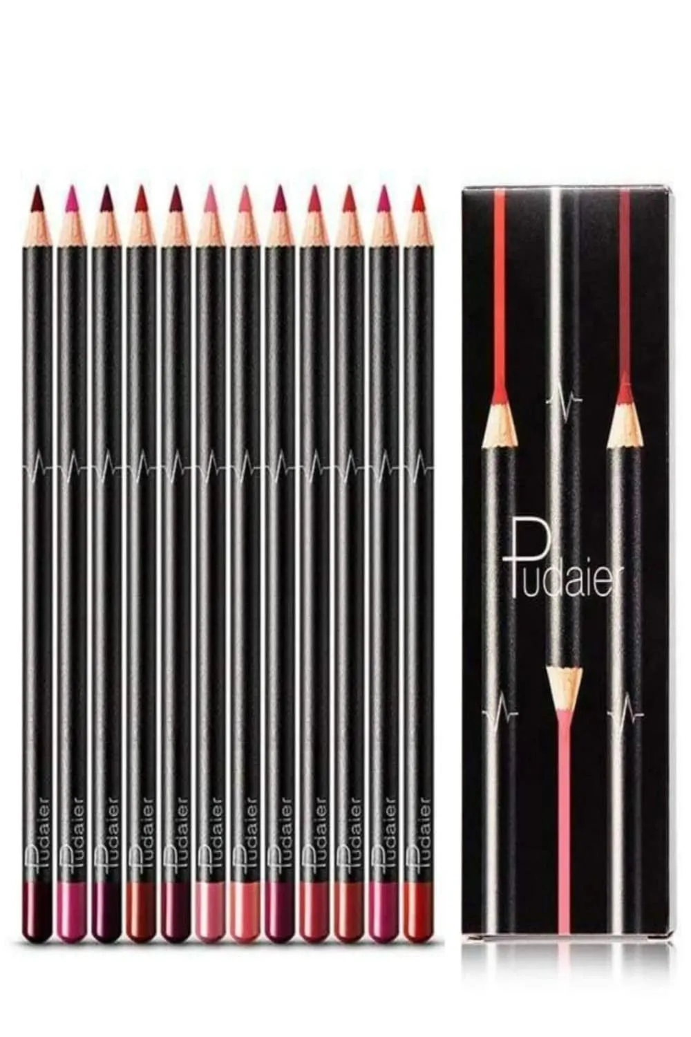 Ultra Durable Waterproof Matte Lipstick Lip Liner Pencil Kit - 12 Pack