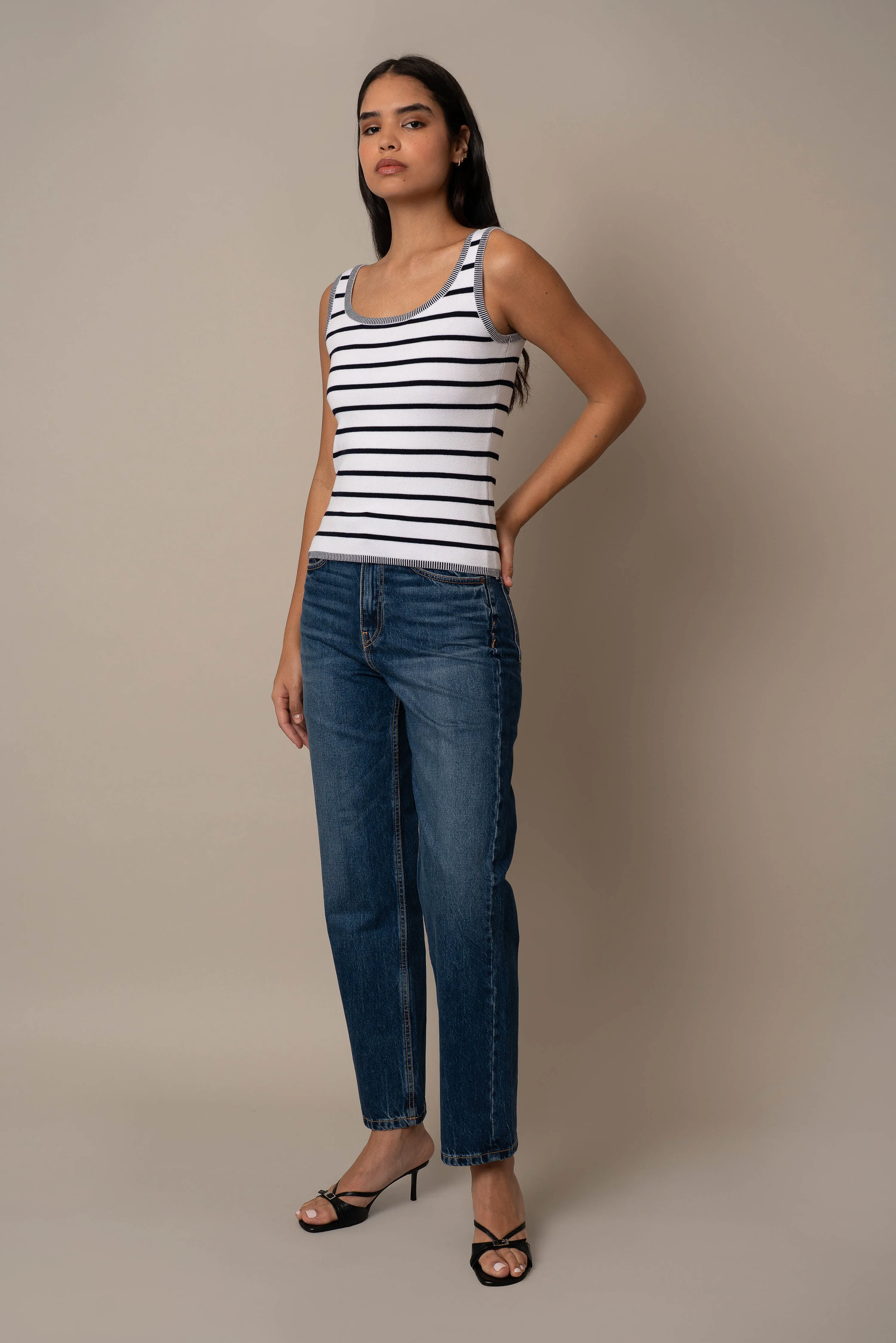 V-Neck Stripe Tank