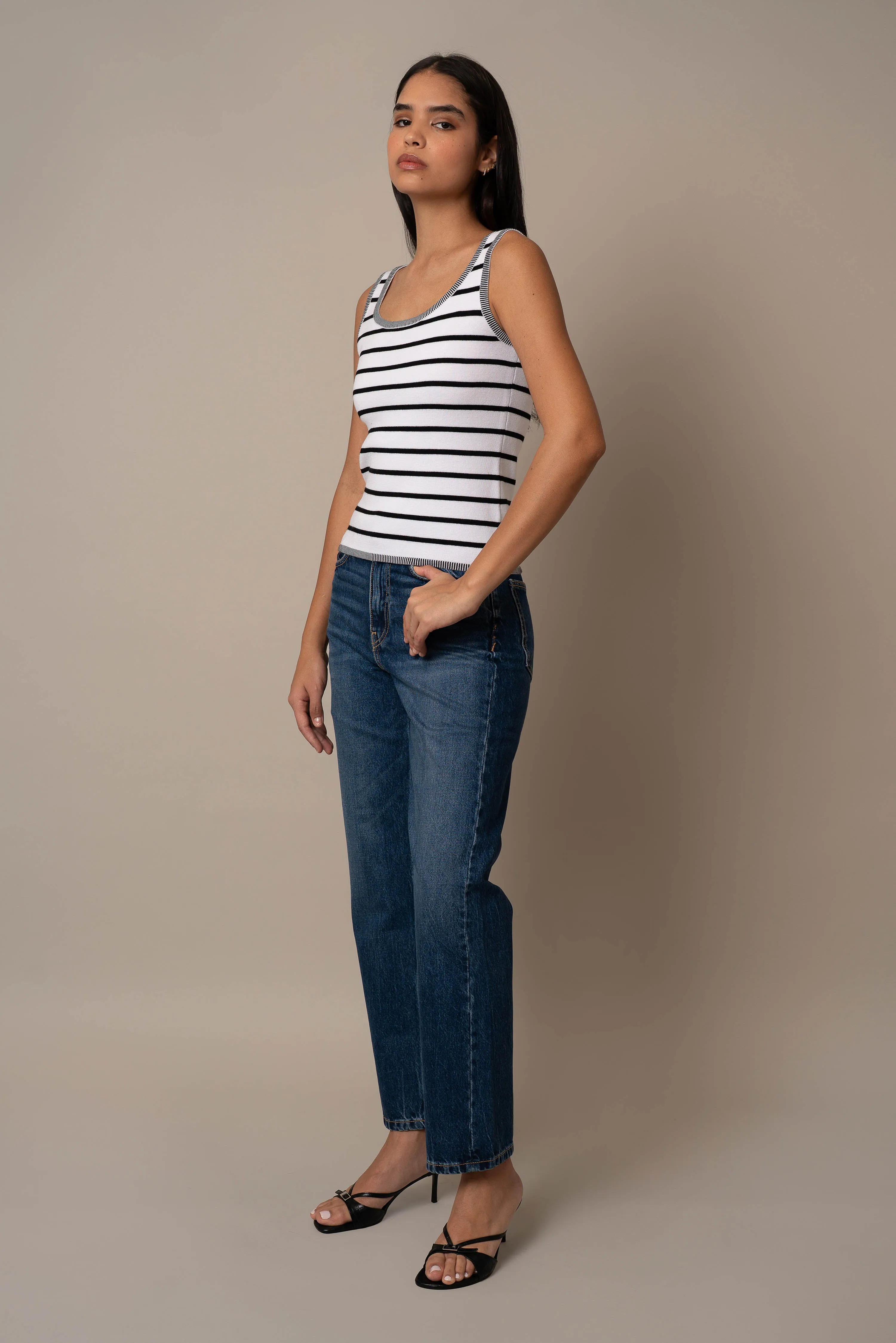 V-Neck Stripe Tank