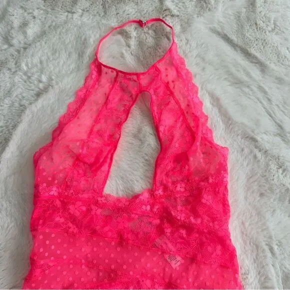 Victoria’s Secret bright pink size L lingerie bodysuit