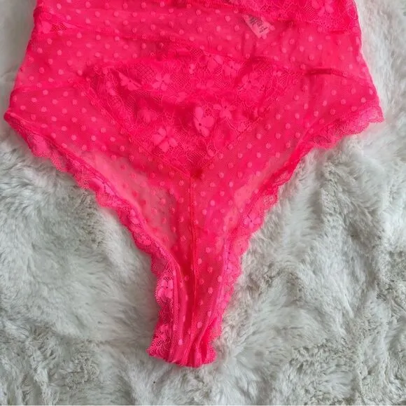 Victoria’s Secret bright pink size L lingerie bodysuit