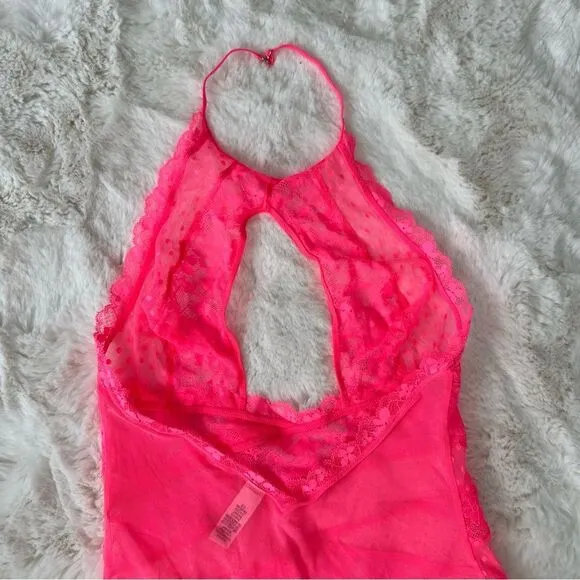 Victoria’s Secret bright pink size L lingerie bodysuit