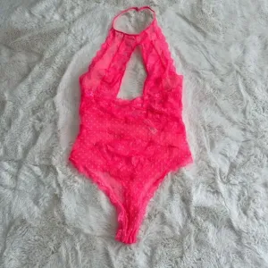 Victoria’s Secret bright pink size L lingerie bodysuit