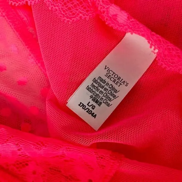 Victoria’s Secret bright pink size L lingerie bodysuit