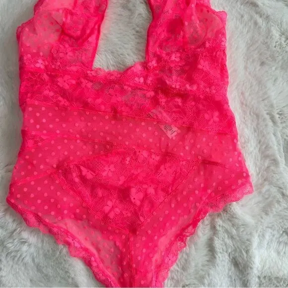 Victoria’s Secret bright pink size L lingerie bodysuit