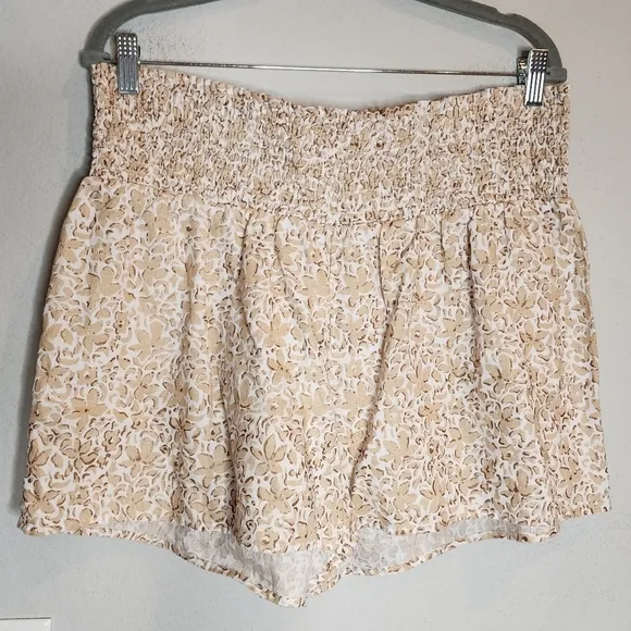 Vineyard Vines Plumeria Linen Smocked Pull-On Shorts. Size XL. New