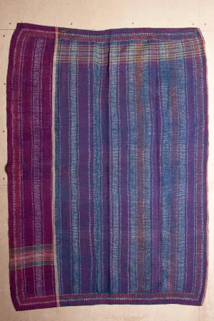 Vintage Dowry Kantha Blanket, #36 - 66"x46"
