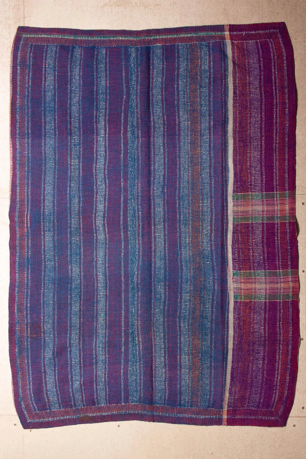 Vintage Dowry Kantha Blanket, #36 - 66"x46"