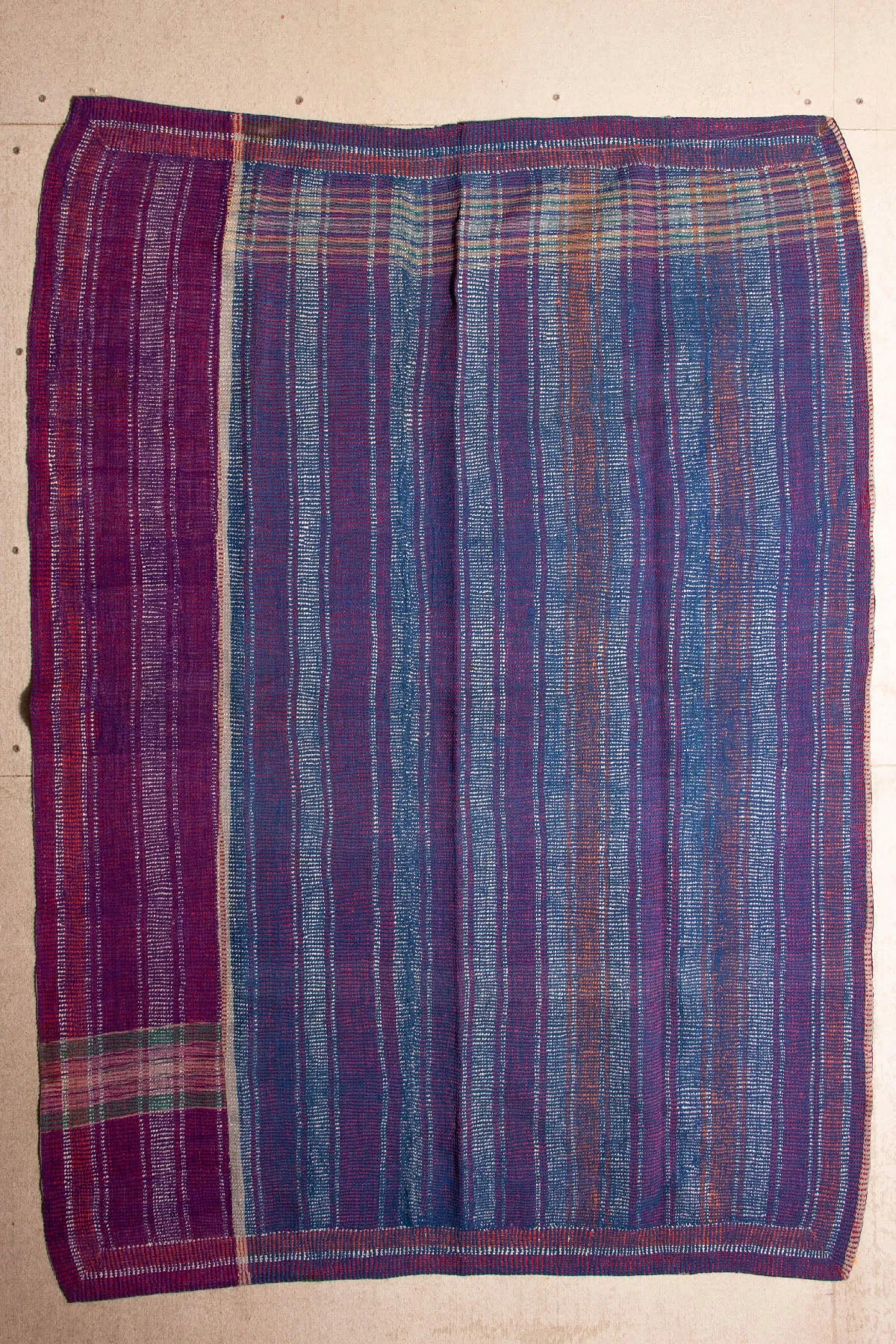 Vintage Dowry Kantha Blanket, #36 - 66"x46"