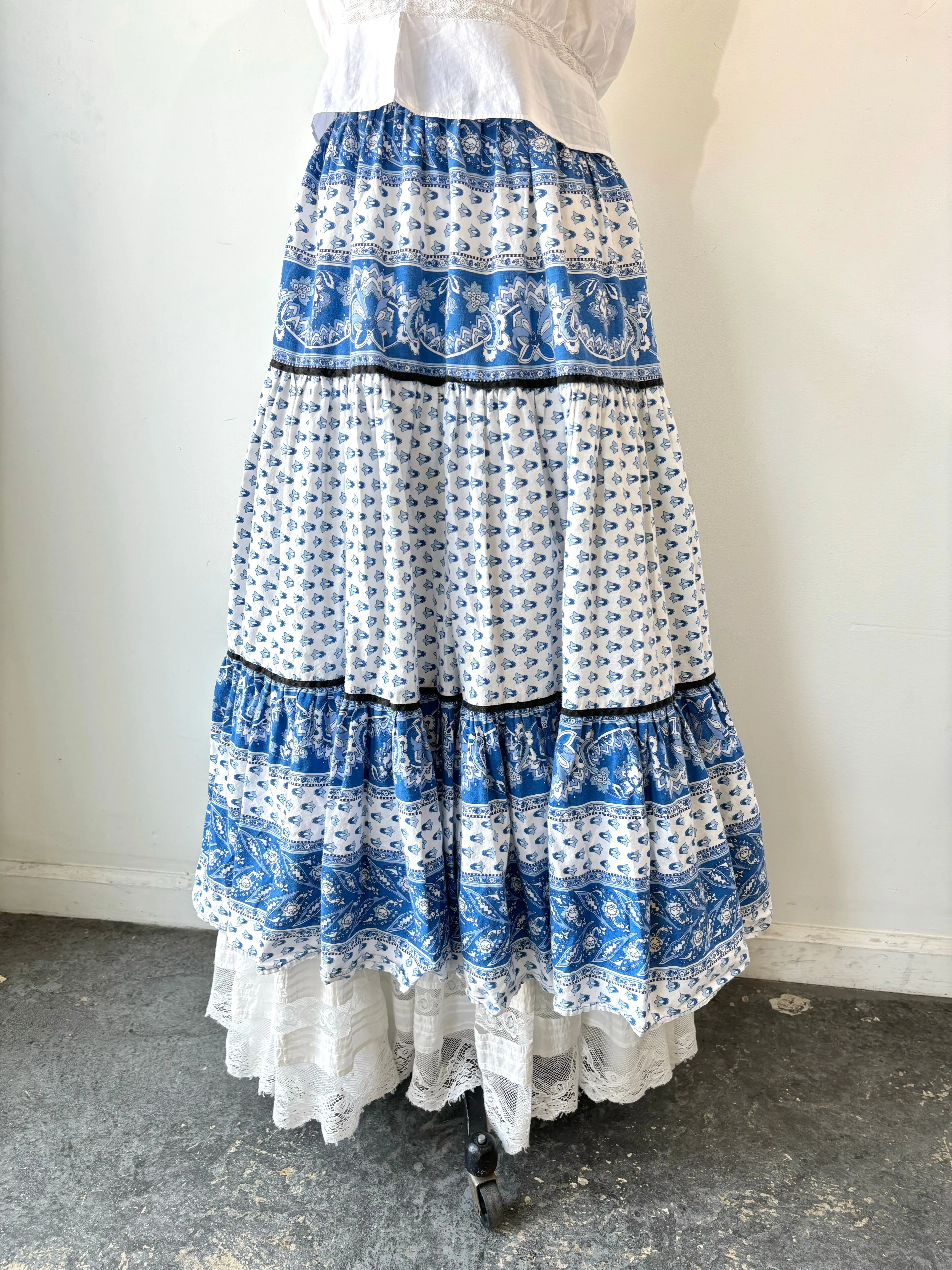 Vintage French Provençal Maxi Skirt
