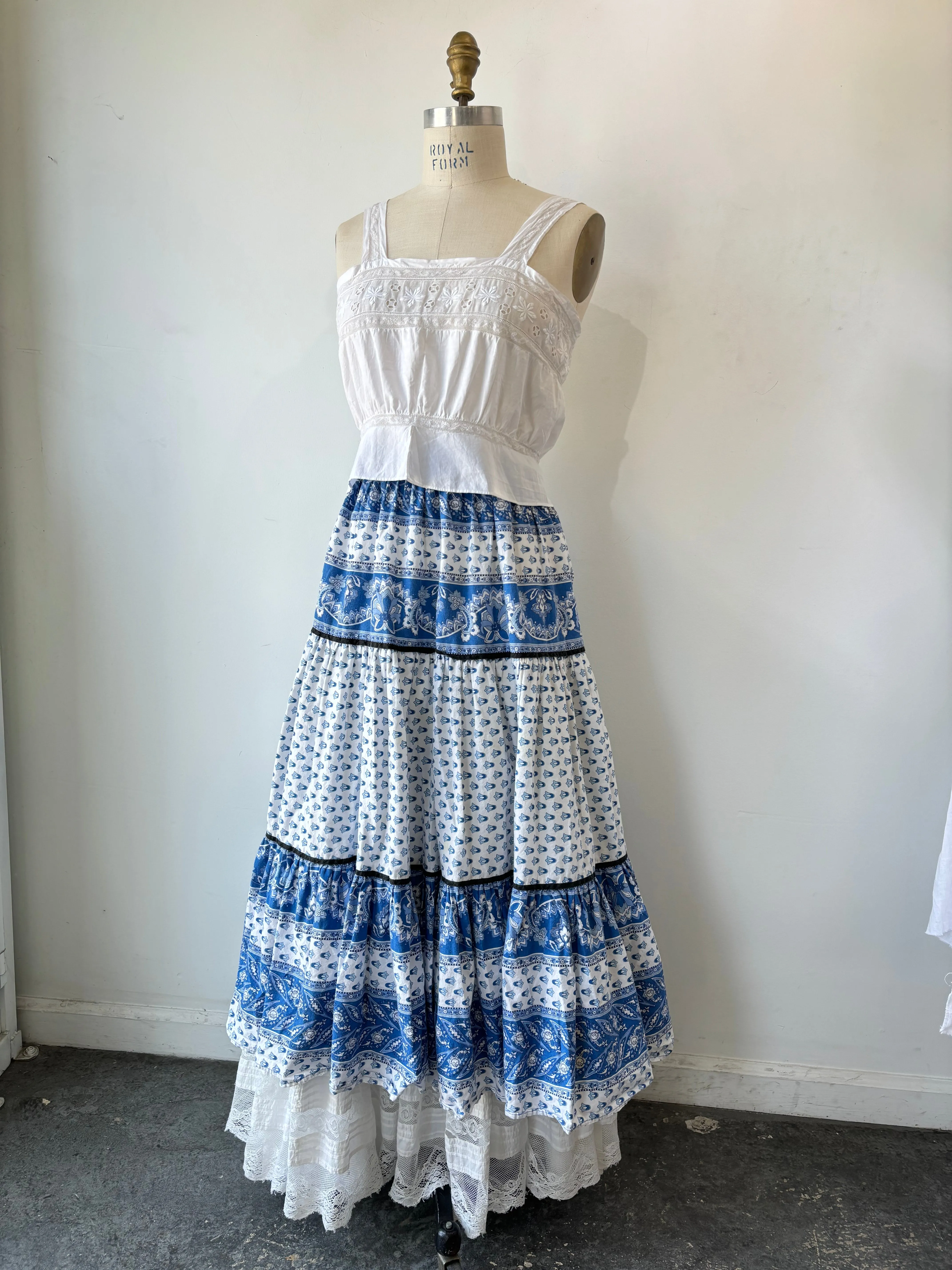 Vintage French Provençal Maxi Skirt