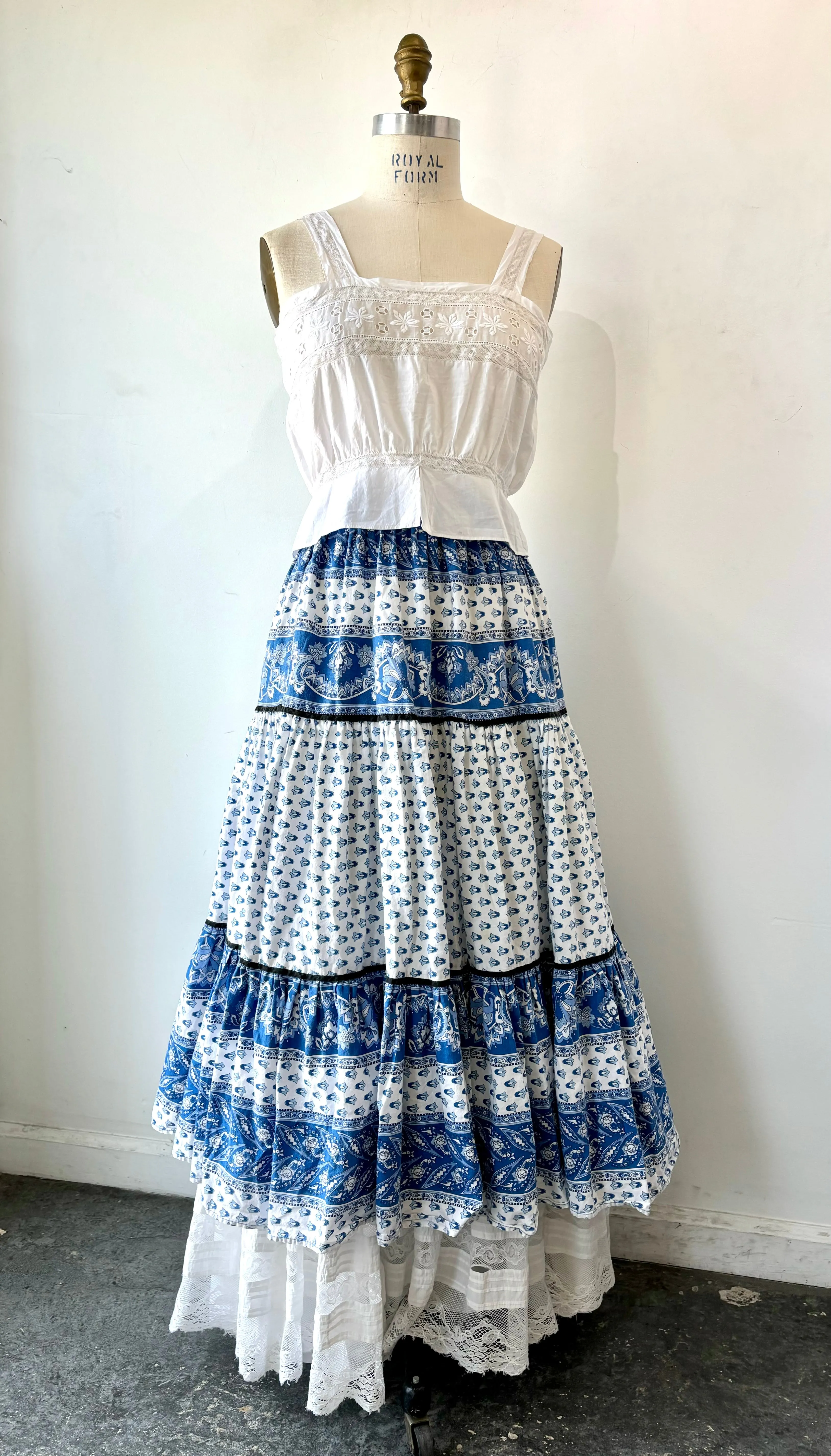 Vintage French Provençal Maxi Skirt