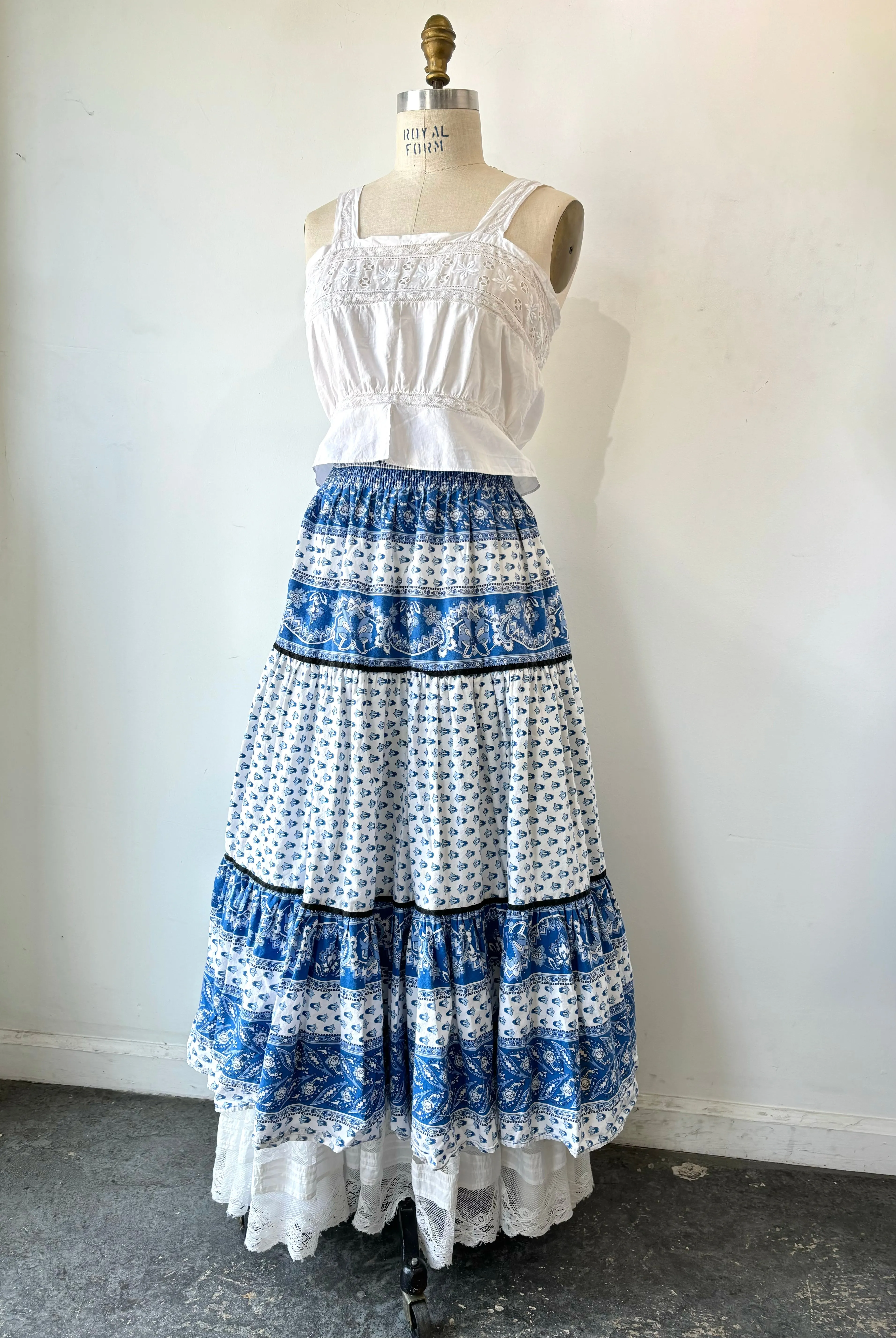 Vintage French Provençal Maxi Skirt