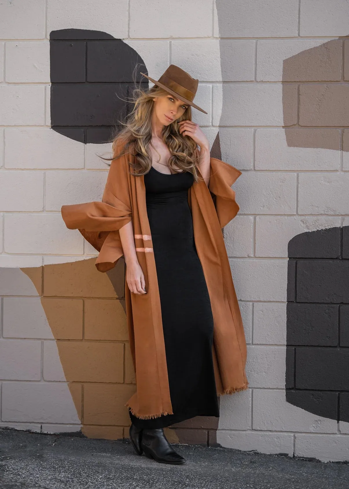 Warrior Eye Hand-Painted Windsor Tan Linen Kimono