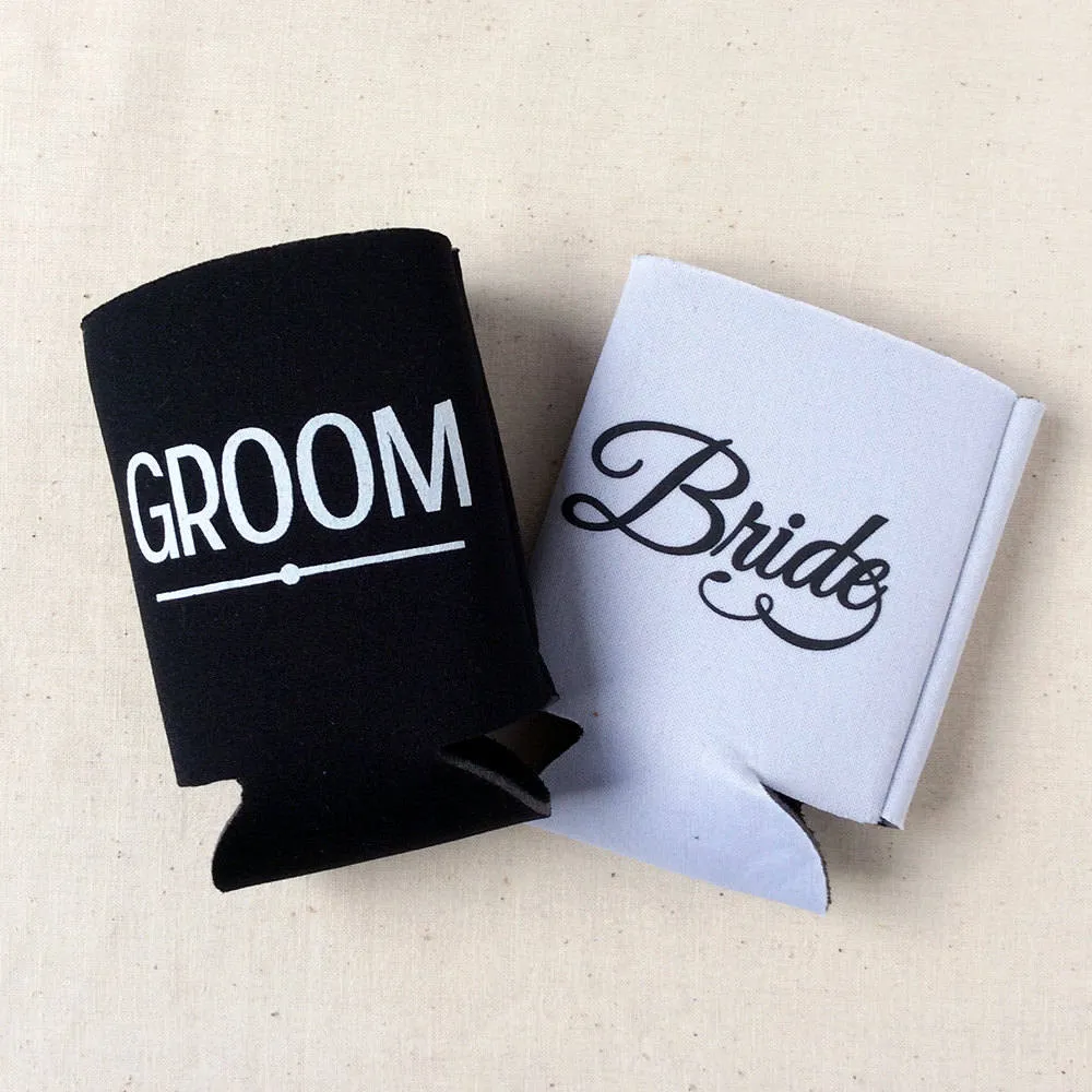 Wedding Can Cooler #278R - Custom Pet Illustration