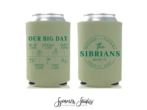 Wedding Can Cooler #284R - Cute Wedding Timeline