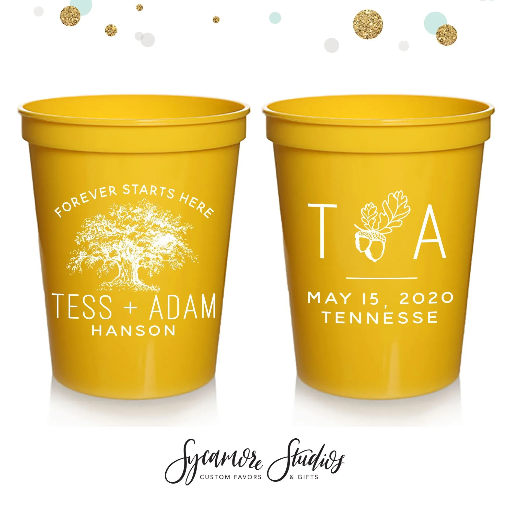 Wedding Can Cooler & Cup Package #182 - Forever Starts Here