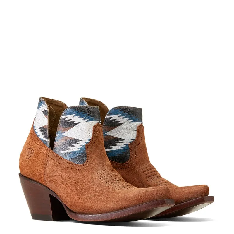 Women's Ariat Hazel Chimayo Terracotta Roughout Snip Toe Bootie