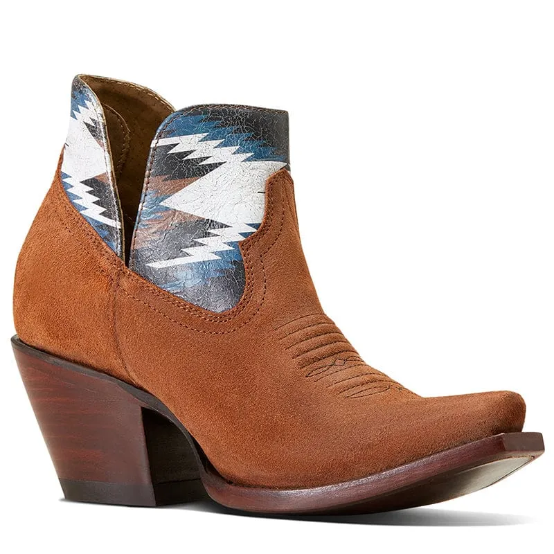 Women's Ariat Hazel Chimayo Terracotta Roughout Snip Toe Bootie