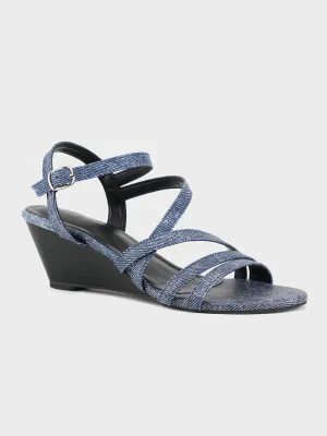 Womens "AKERA" Crossover Wedge Sandals