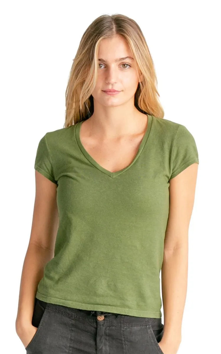 Women's V-neck Hemp T-shirt