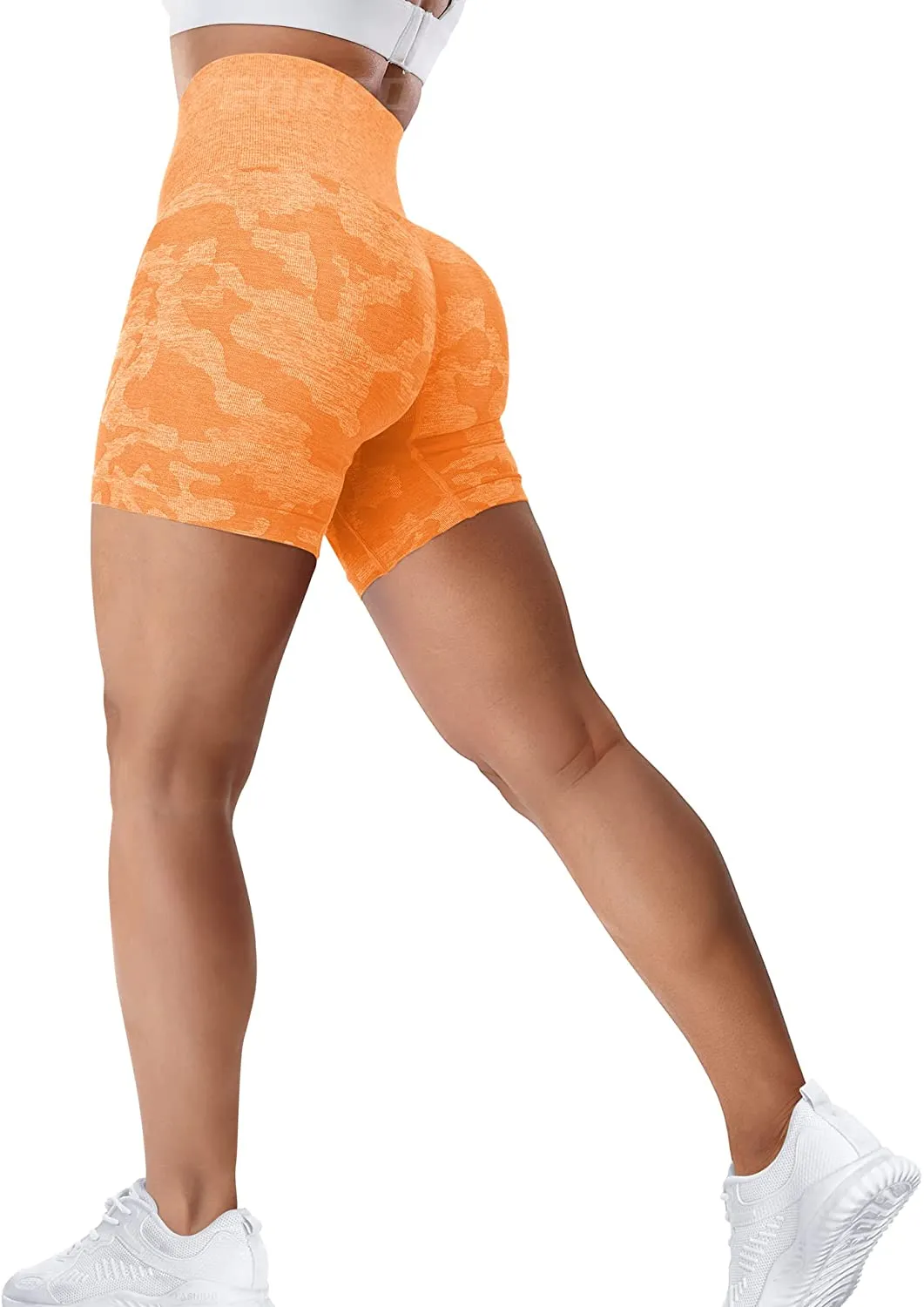 YEOREO Women Seamless Camo Shorts High Waisted Gym Yoga Workout
