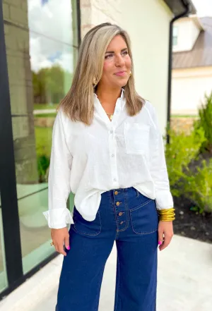 Z SUPPLY Perfect Linen Top in White
